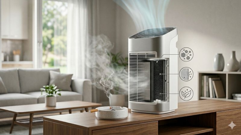 Air purifier for smoke
