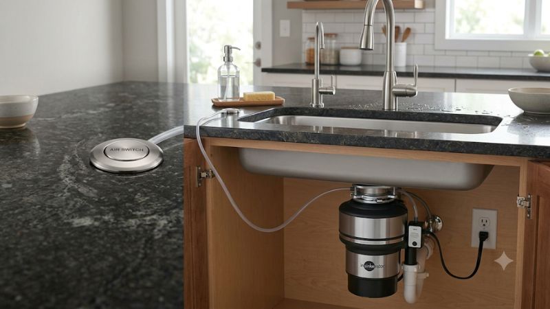 Garbage disposal air switch kit