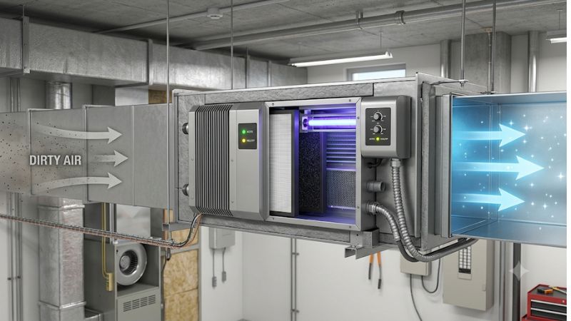 In duct air purifier