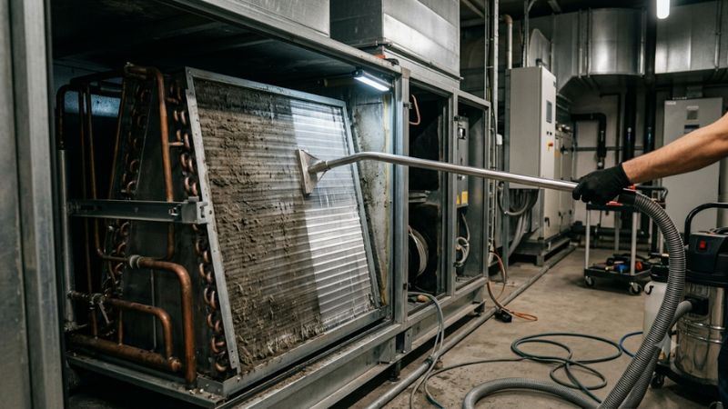Air handler coil cleaning