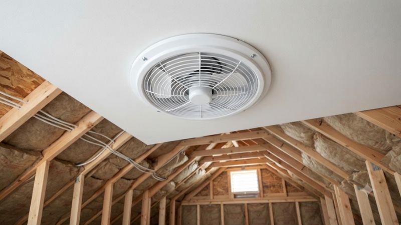 Attic fan ceiling