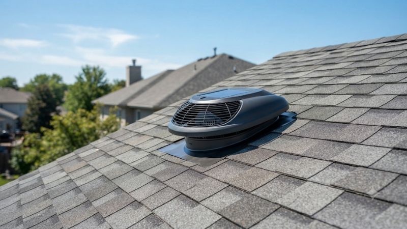 Attic fan roof mount