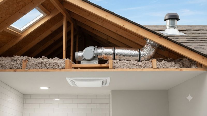 Bathroom fan venting to attic