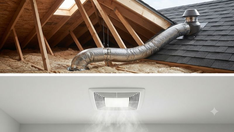 Bathroom fan vents to attic