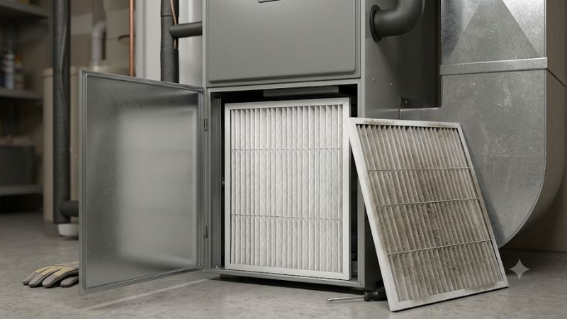 Changing furnace filter