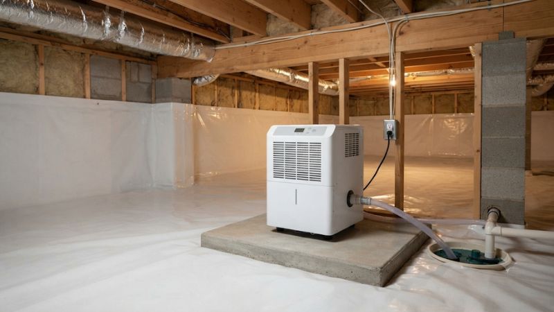 Crawl space dehumidifier sizing