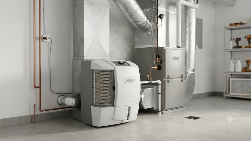 Evaporative humidifier whole house