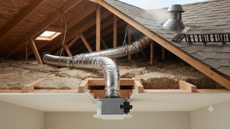 Exhausting bathroom fan into attic