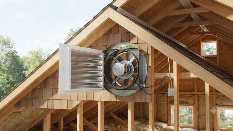 Gable mount attic fan