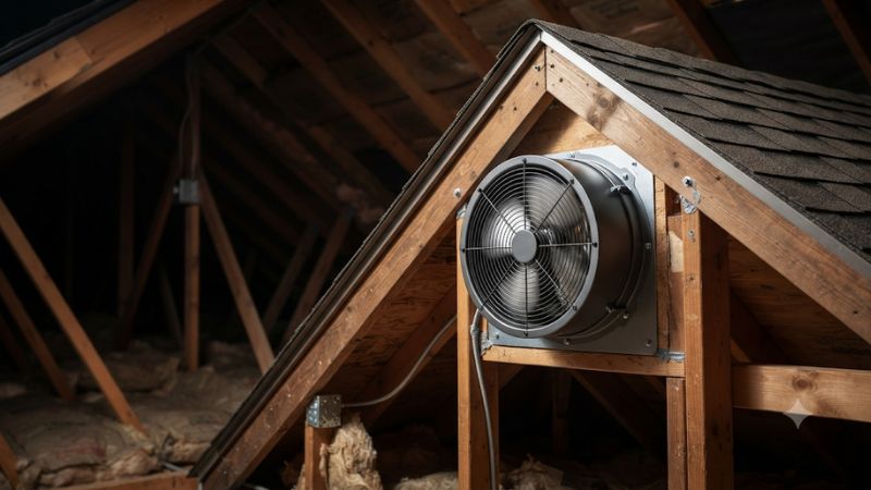 Gable roof attic fan
