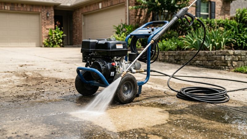 Gas powered pressure washer