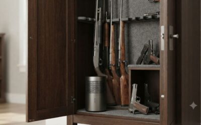 Gun cabinet dehumidifier gear for ultimate gun safety