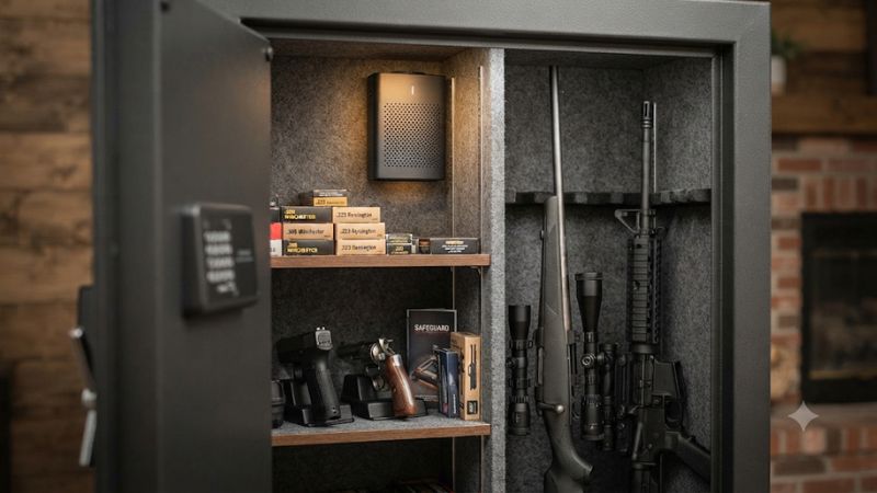 Gun safe with dehumidifier