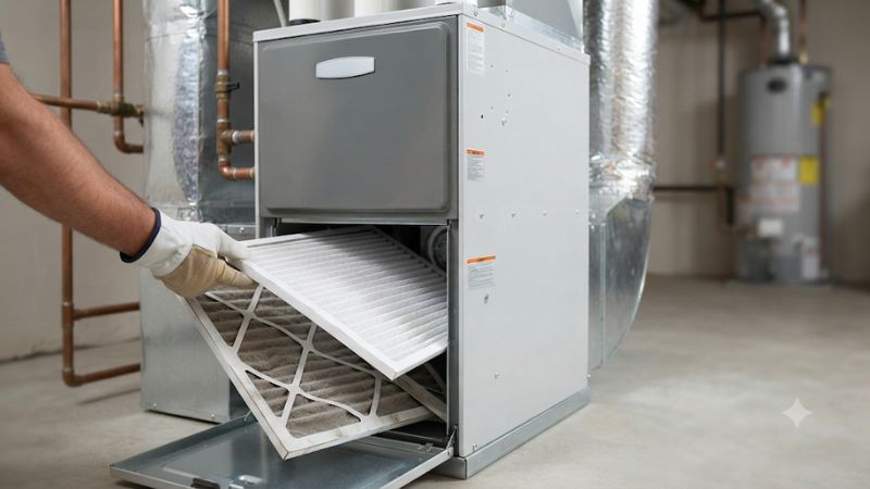 How to insert filter into furnace