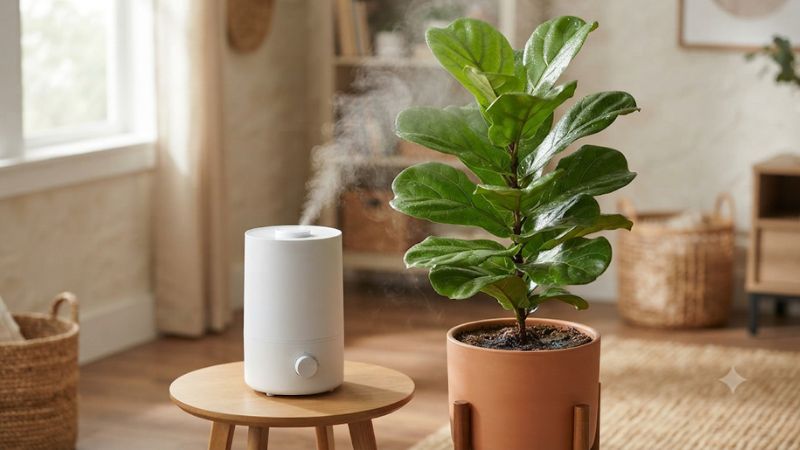 Humidifier for fiddle leaf fig