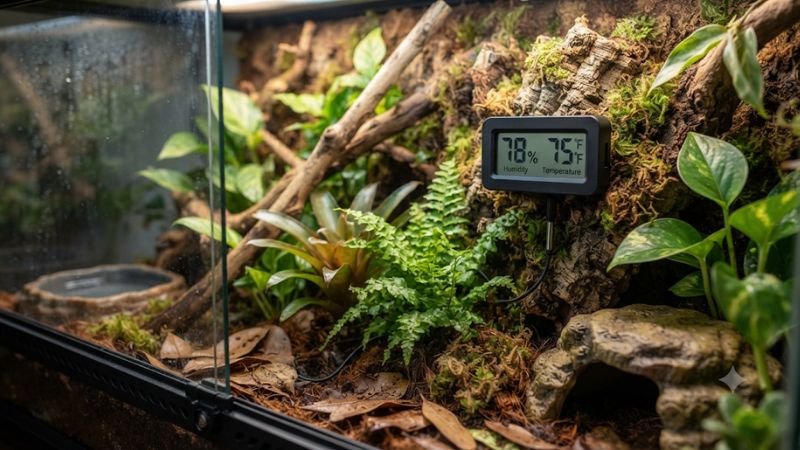 Hygrometer for terrarium