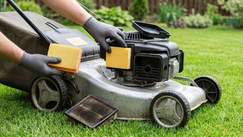 Lawn mower air filter replacement