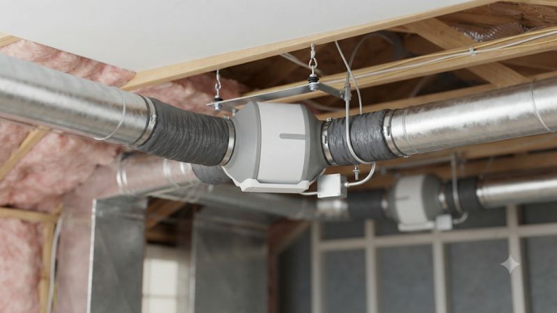 Silent inline duct fan