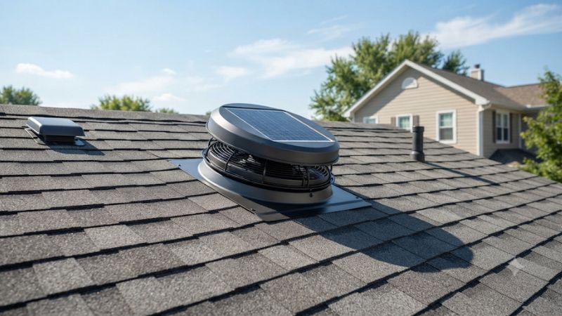 Solar attic roof fan