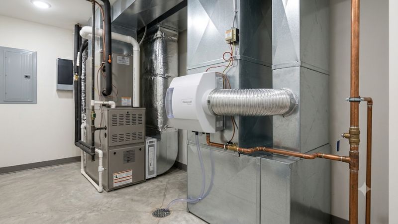 Whole home humidifier installation