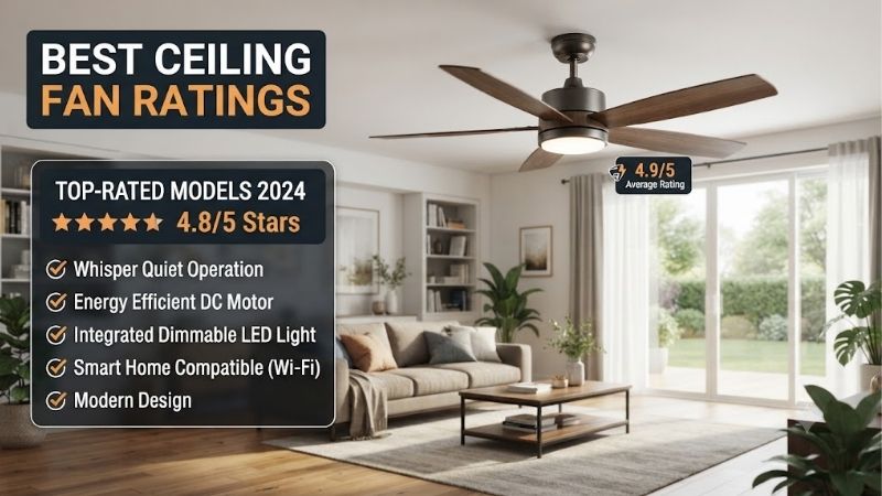 8 Best Ceiling Fan Ratings For Top Airflow & Style