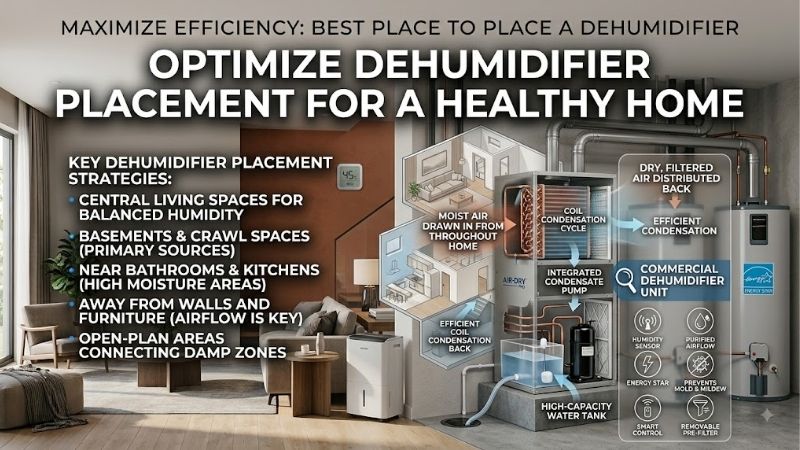 8 Best places to place a dehumidifier: Optimal Zones