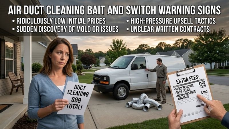 Air Duct Cleaning Bait and Switch Warning Signs: Avoid Scams