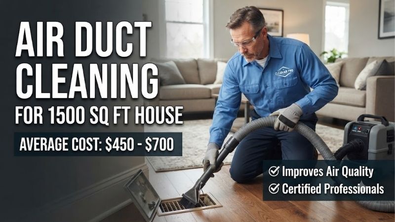 Air duct cleaning cost for 1500 sq ft house: 2026 pricing Air duct cleaning cost for 1500 sq ft house: 2026 pricing