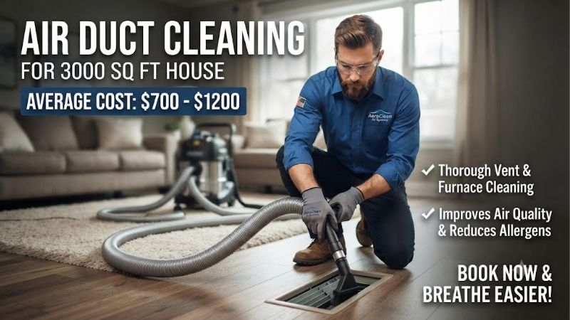 Air duct cleaning cost for 3000 sq ft house: Price breakdown Air duct cleaning cost for 3000 sq ft house: Price breakdown