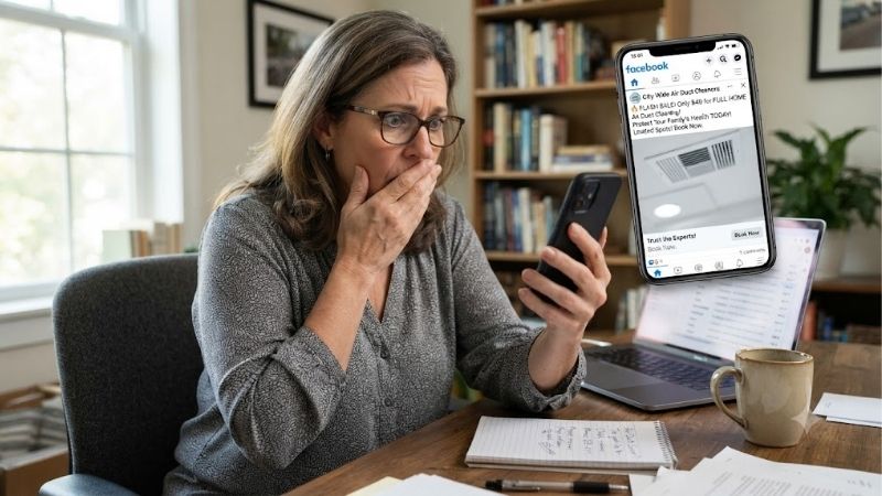Air duct cleaning facebook ad scam: How To Avoid Traps Now