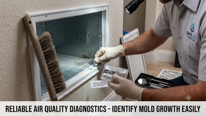 Air duct mold test tape sample: How To Check Your Home
