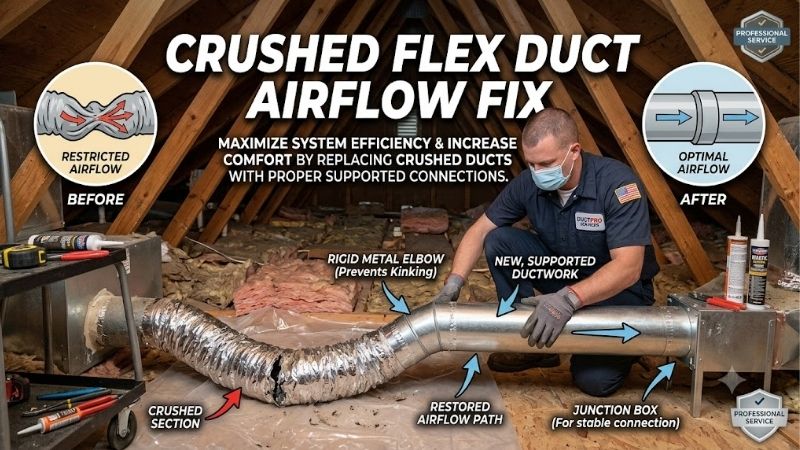 Crushed Flex Duct Airflow Fix: Easy HVAC Repair Solutions Crushed Flex Duct Airflow Fix: Easy HVAC Repair Solutions