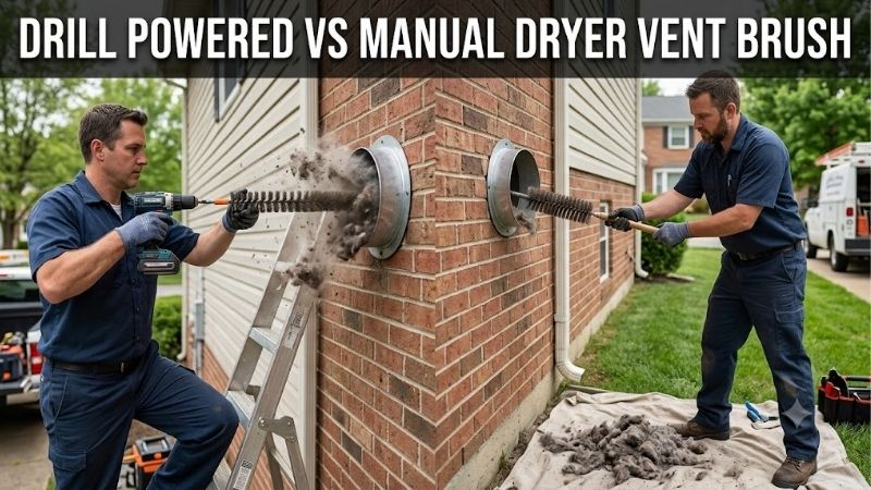 Drill powered vs manual dryer vent brush: Clean guide