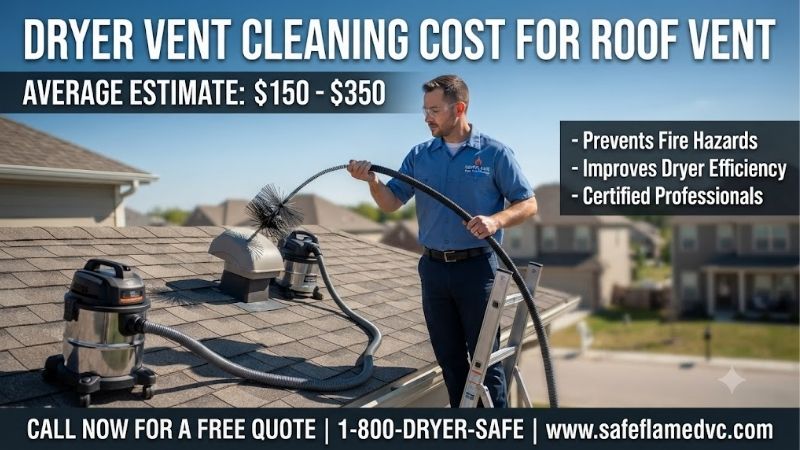 Dryer vent cleaning cost for roof vent: Price guide