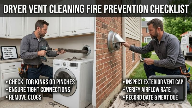 Dryer Vent Cleaning Fire Prevention Checklist: Step Details