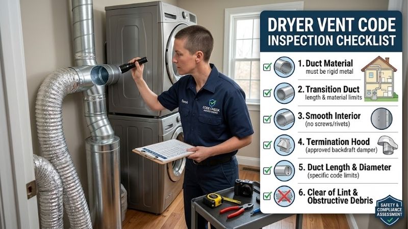 Dryer Vent Code Inspection Checklist: Fire Safety Standards