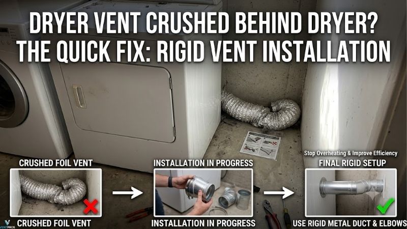 Dryer Vent Crushed Behind Dryer Fix: Quick Hose Solutions