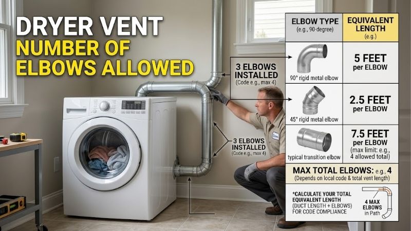 Dryer Vent Number of Elbows Allowed: Building Code Limits