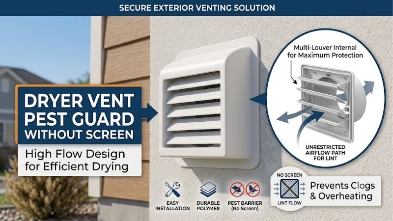 Dryer vent pest guard without screen: Stop Lint Clogs Fast