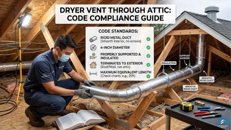 Dryer Vent Through Attic Code: Safety & Installation Rules