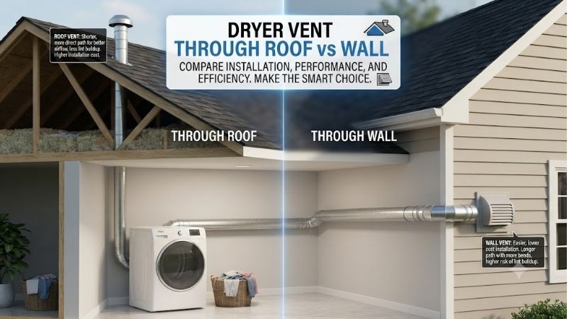 Dryer Vent Through Roof vs Wall: Comparing Home Exhausts