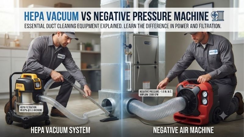 HEPA Vacuum vs Negative Pressure Machine: HVAC Cleaning