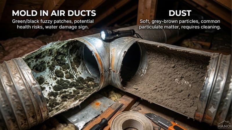 Mold in air ducts vs dust: How to spot key differences fast
