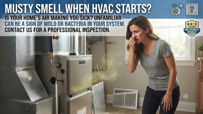 Musty Smell When HVAC Starts: Key Causes & Proven Fixes Musty Smell When HVAC Starts: Key Causes & Proven Fixes