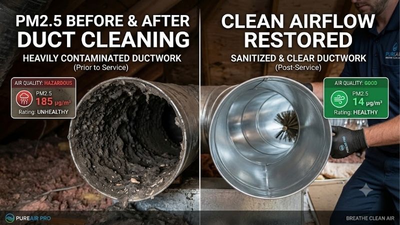 PM2.5 Before and After Duct Cleaning: Real Air Impact