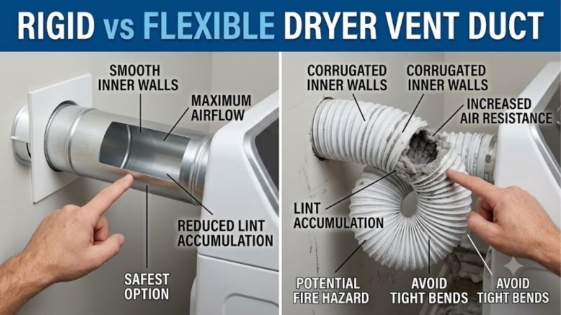 Rigid vs Flexible Dryer Vent Duct: Top Home Vent Guide