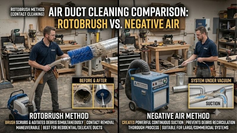 Rotobrush vs Negative Air Duct Cleaning: Which Is Better?