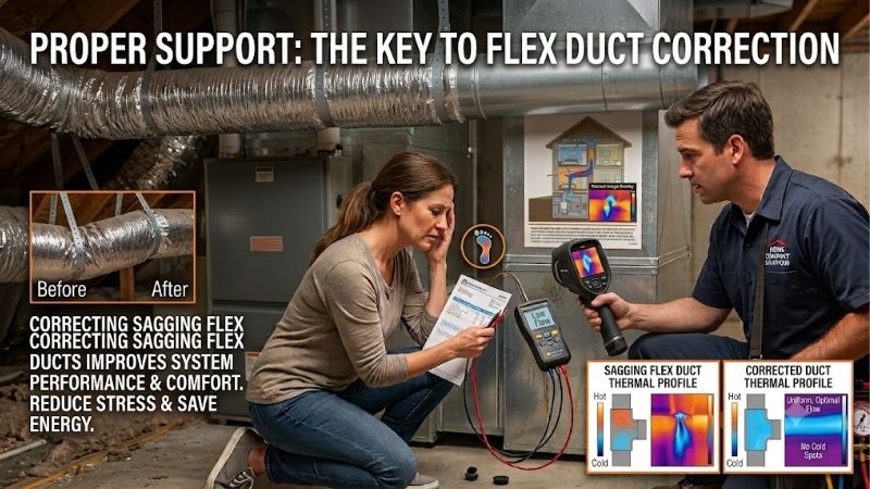 Sagging Flex Duct Correction: Fix HVAC Airflow Resistance
