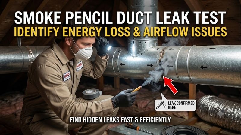Smoke pencil duct leak test: Find hidden air leaks easily