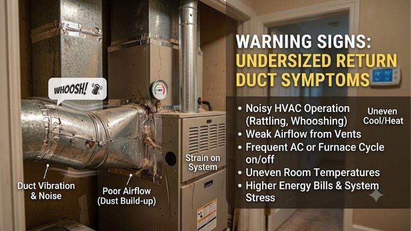 Undersized Return Duct Symptoms: Key HVAC Warning Signs